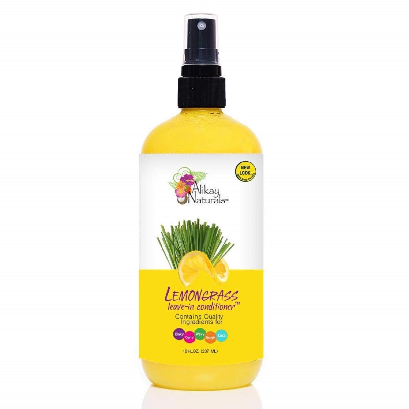 Alikay Naturals Lemongrass Leave-In bottle delivers lasting moisture and a refreshing lemon scent.