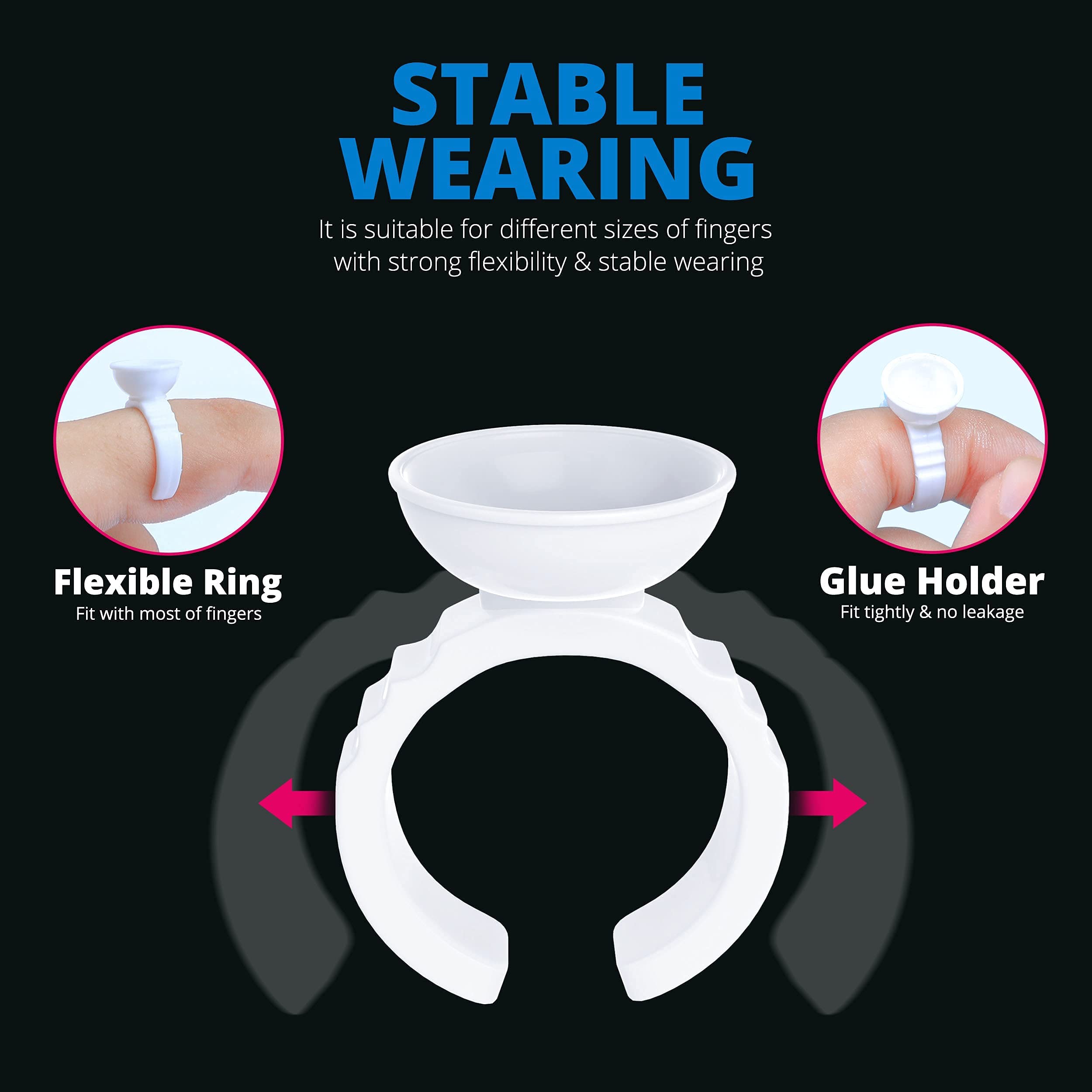 Aliory glue rings professional use; ideal for salons and studios.