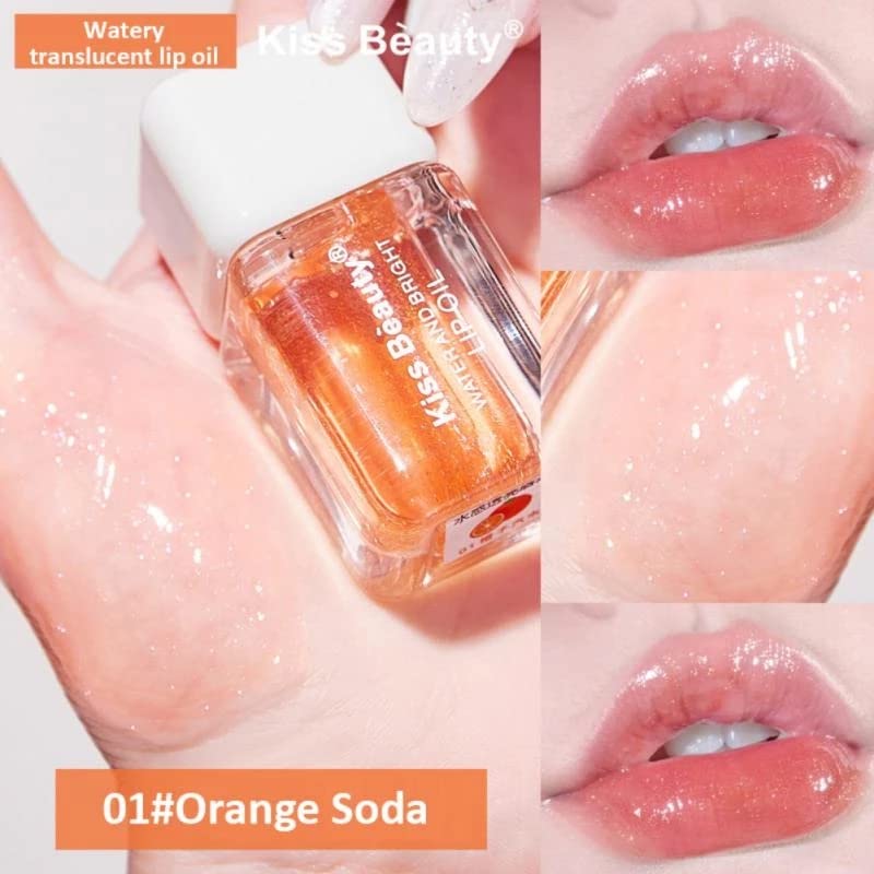 Alisesun lip oil orange bottle—refreshing citrus scent and moisture.