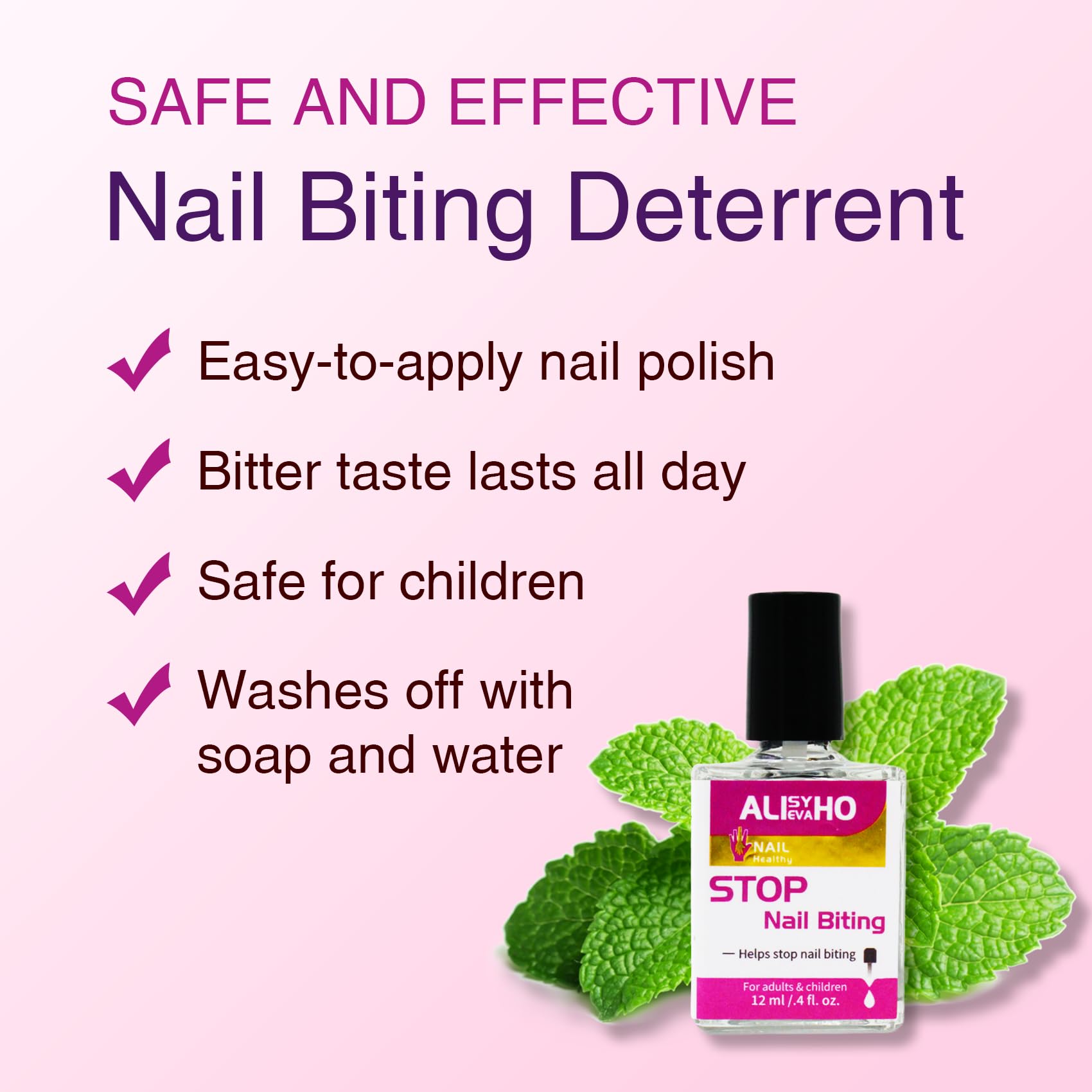 Alisyevaho product shown drying quickly on nails for discreet use
