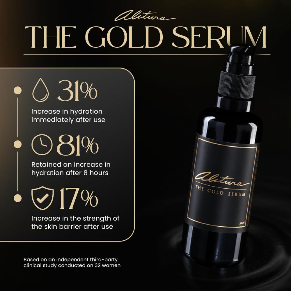 Alitura Gold Serum dropper in action for precise application