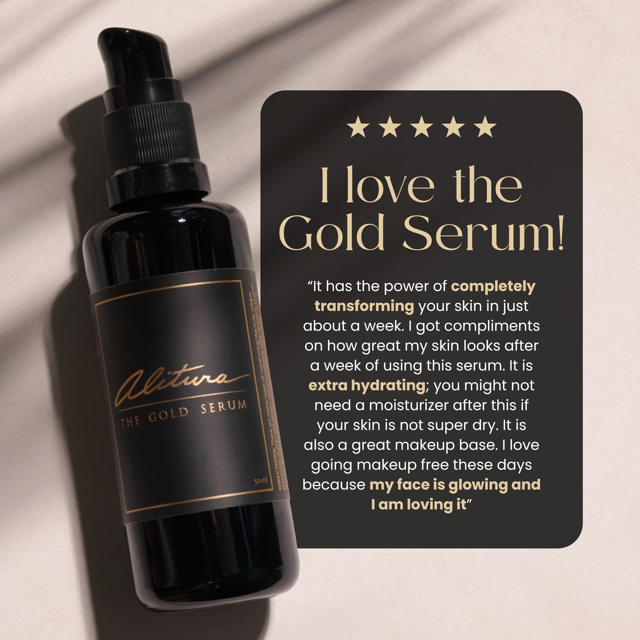 Alitura Gold Serum routine application step on clean skin
