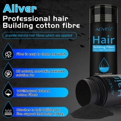ALIVER Hair Fibers color-matched formula blends with existing hair.