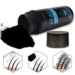 ALIVER uses plant-based keratin fibers to color-match and build fullness