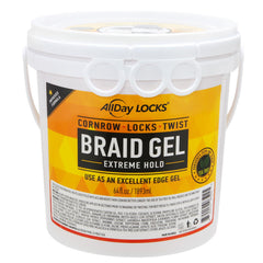 AllDay Locks Braid Gel extreme-hold shot on braided style