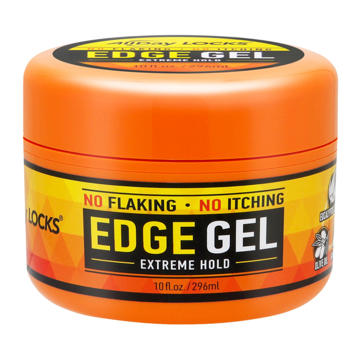 AllDay Locks Edge Gel bottle front view for sleek styles with long-lasting hold.