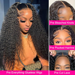Allboom deep wave wig featuring a natural hairline for seamless front appearance.