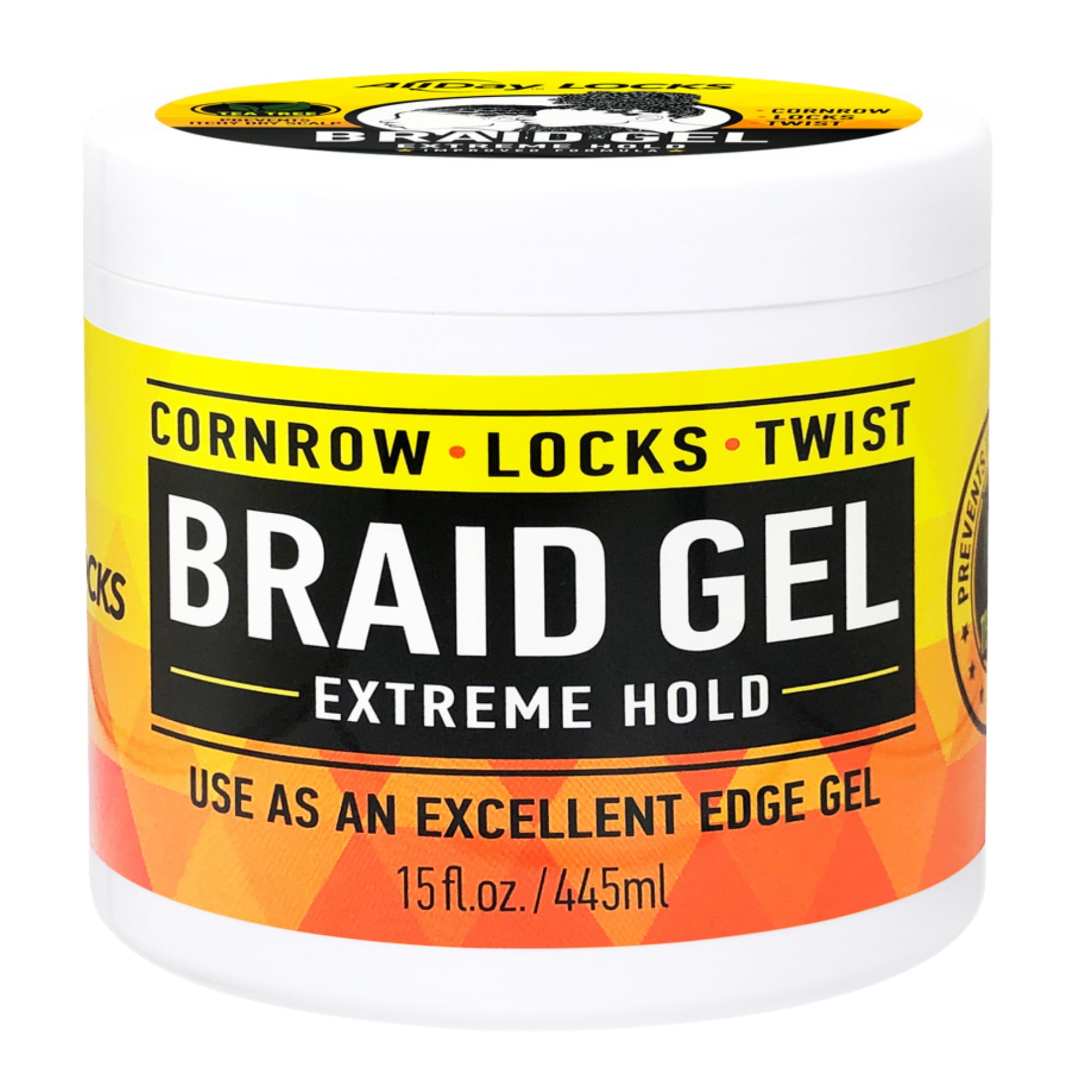 AllDay Locks Braid Gel 15oz bottle for extreme hold and edge control