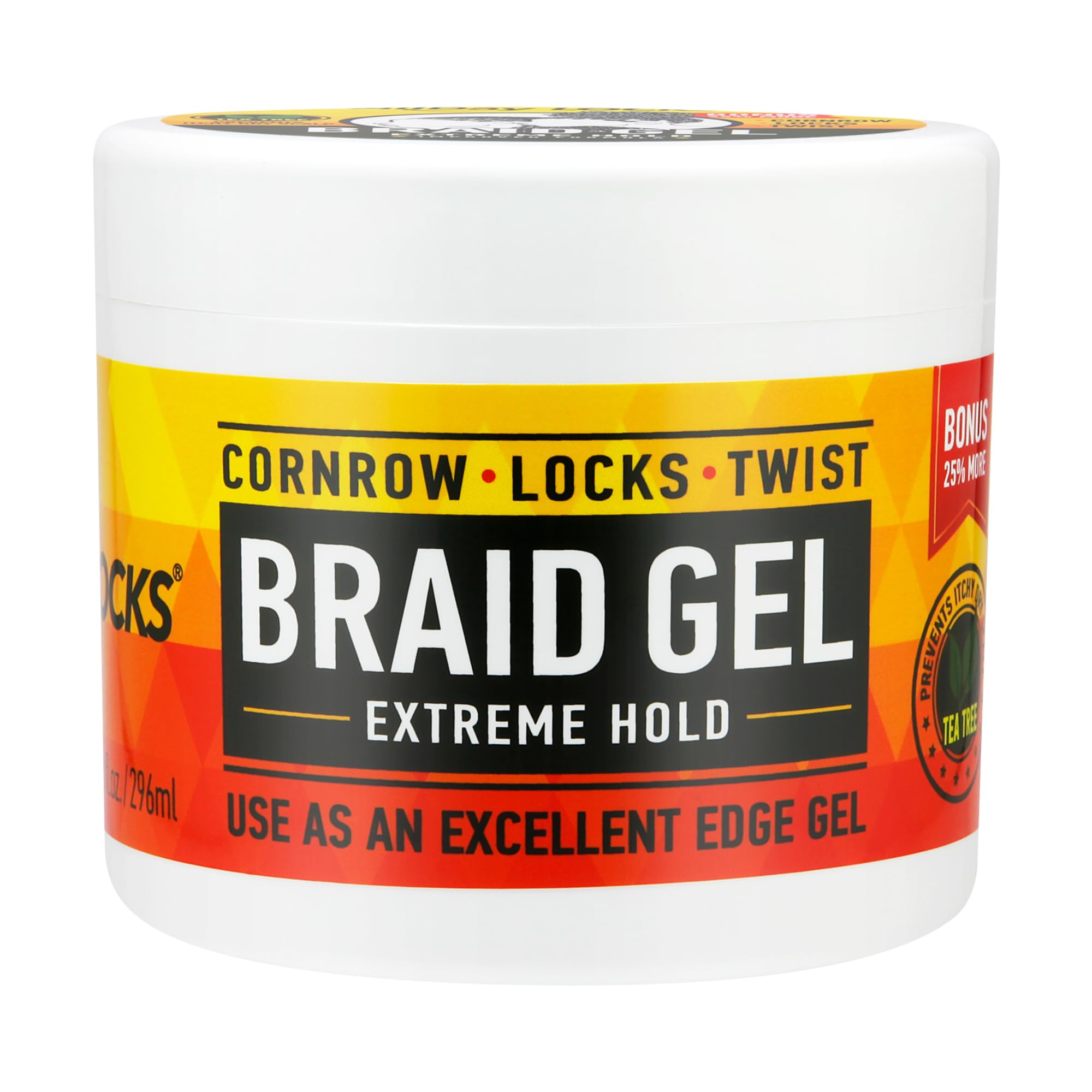AllDay Locks Braid Gel bottle front shows sleek design for long-lasting styling
