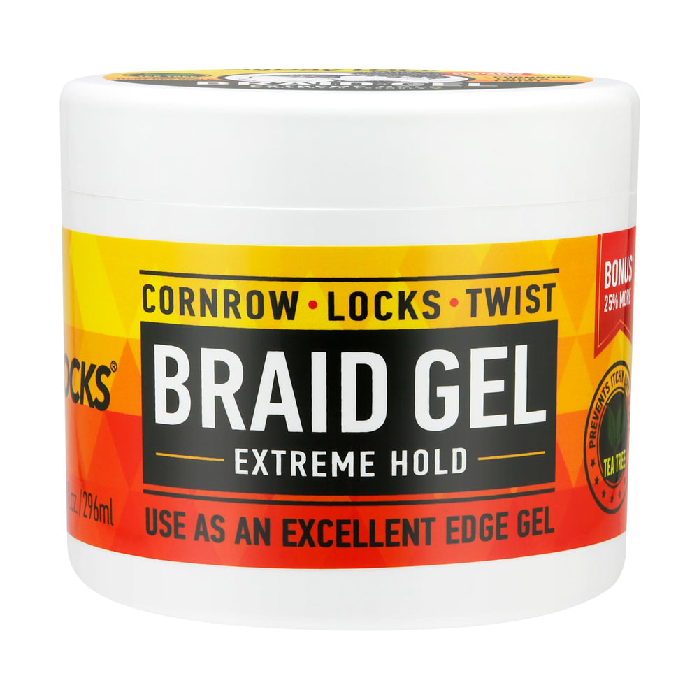 AllDay Locks Braid Gel bottle front shows sleek design for long-lasting styling
