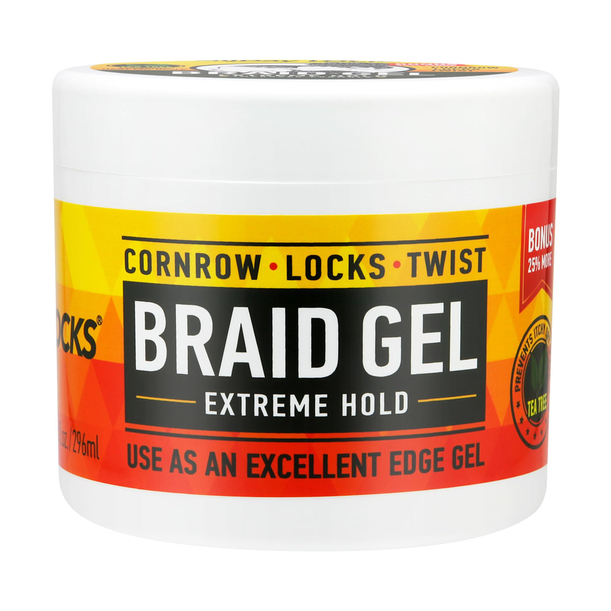 AllDay Locks Braid Gel bottle front shows sleek design for long-lasting styling