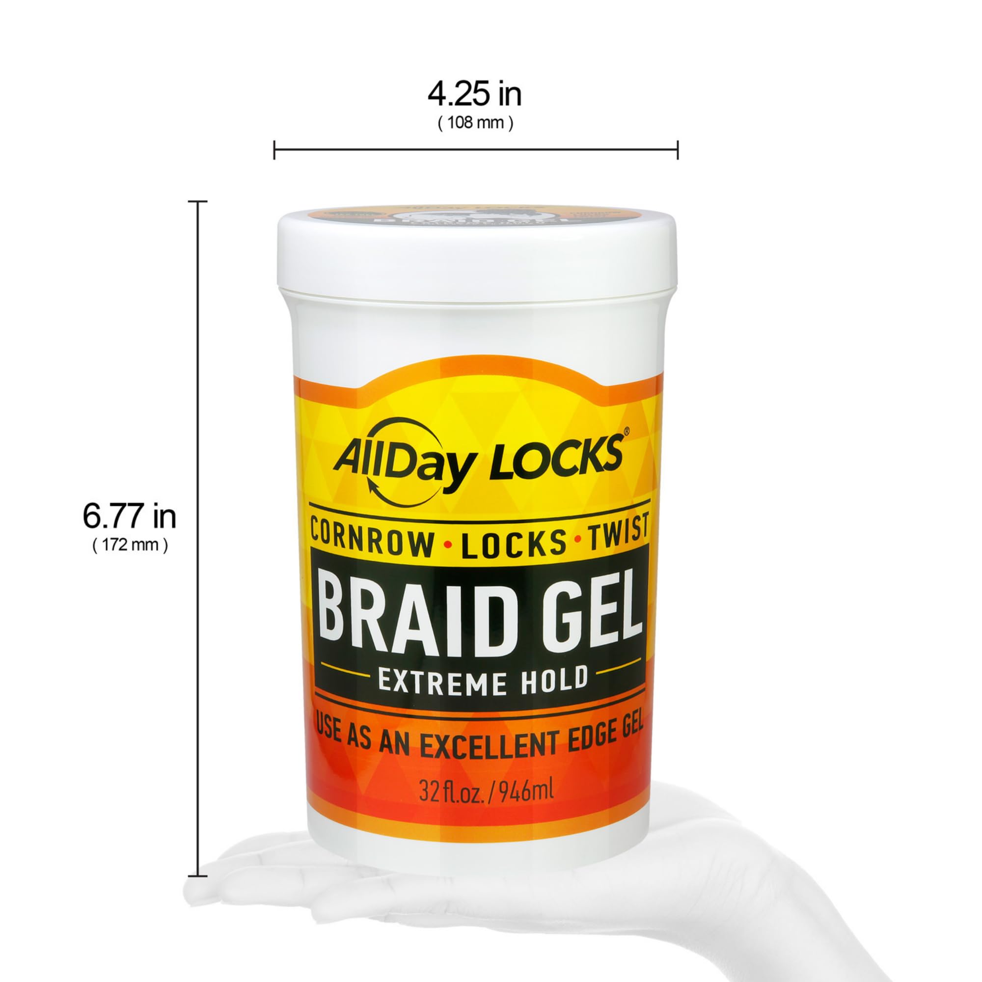 AllDay Locks Braid Gel helps reduce dryness and flakiness during styling.
