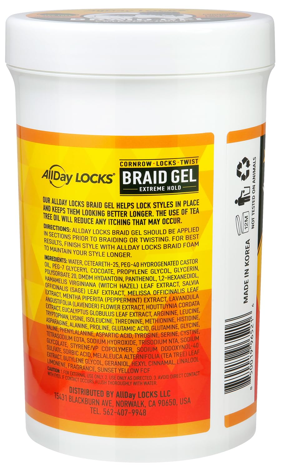 AllDay Locks Braid Gel demonstrates edge control for tidy edges.