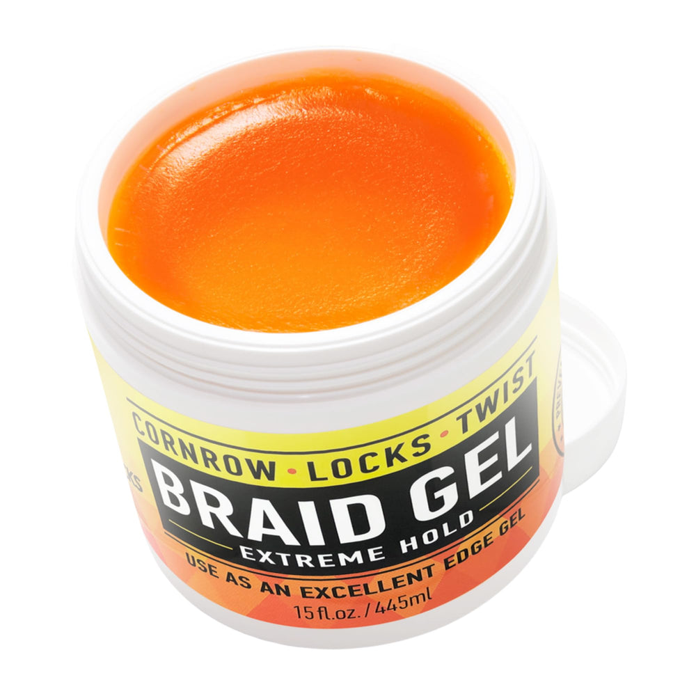 AllDay Locks Braid Gel product shot highlighting long-lasting hold and shine