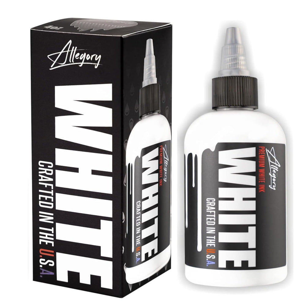 Allegory Tattoo Ink White agitator ensures even pigment before sessions