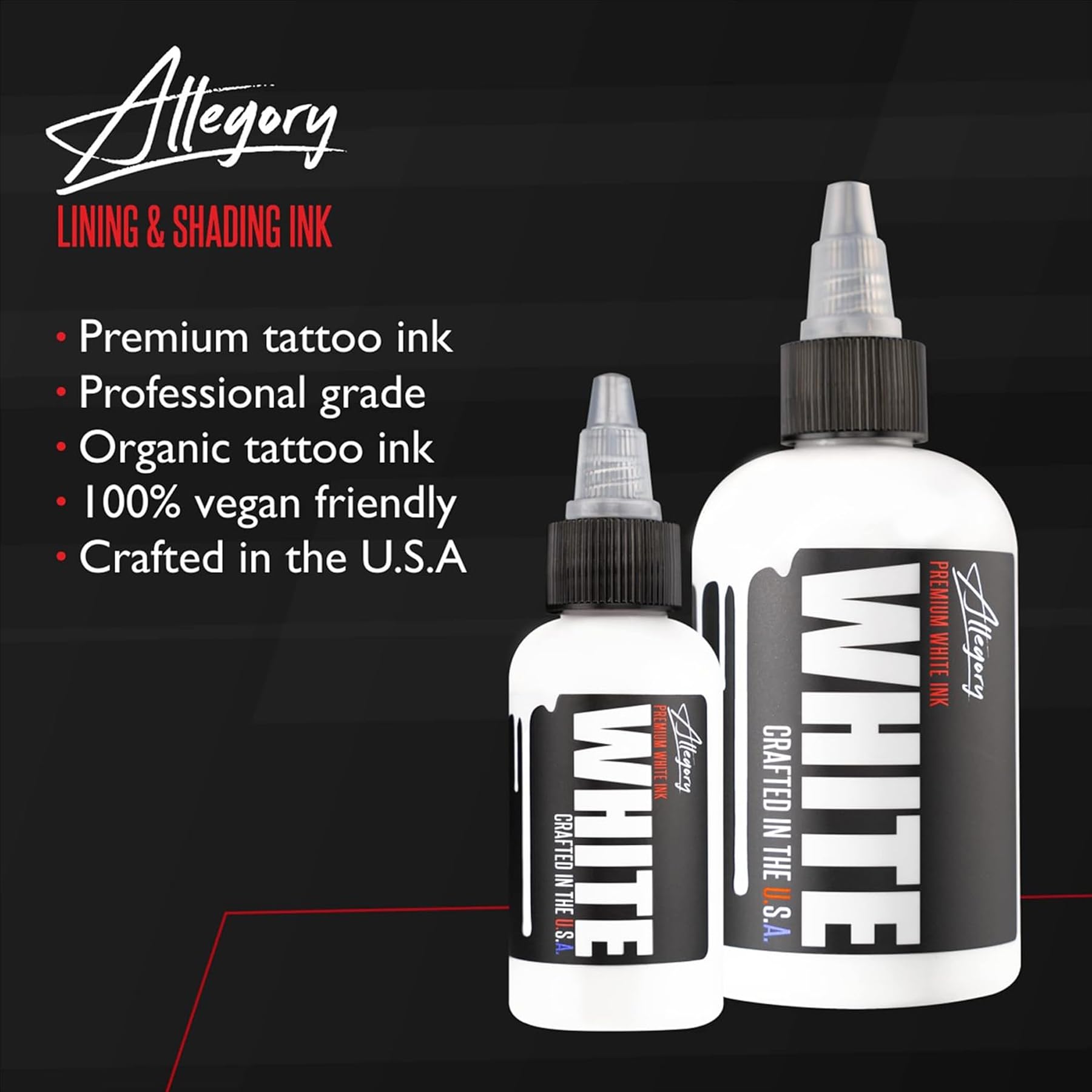 Allegory Tattoo Ink White pigment swatch highlights the rich brightness and longevity