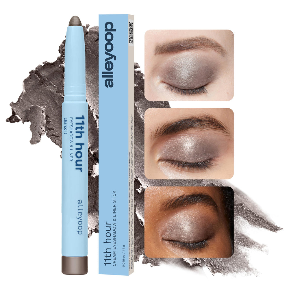 ALLEYOOP 11th Hour Charcolit shimmer close-up creamy-to-powder texture