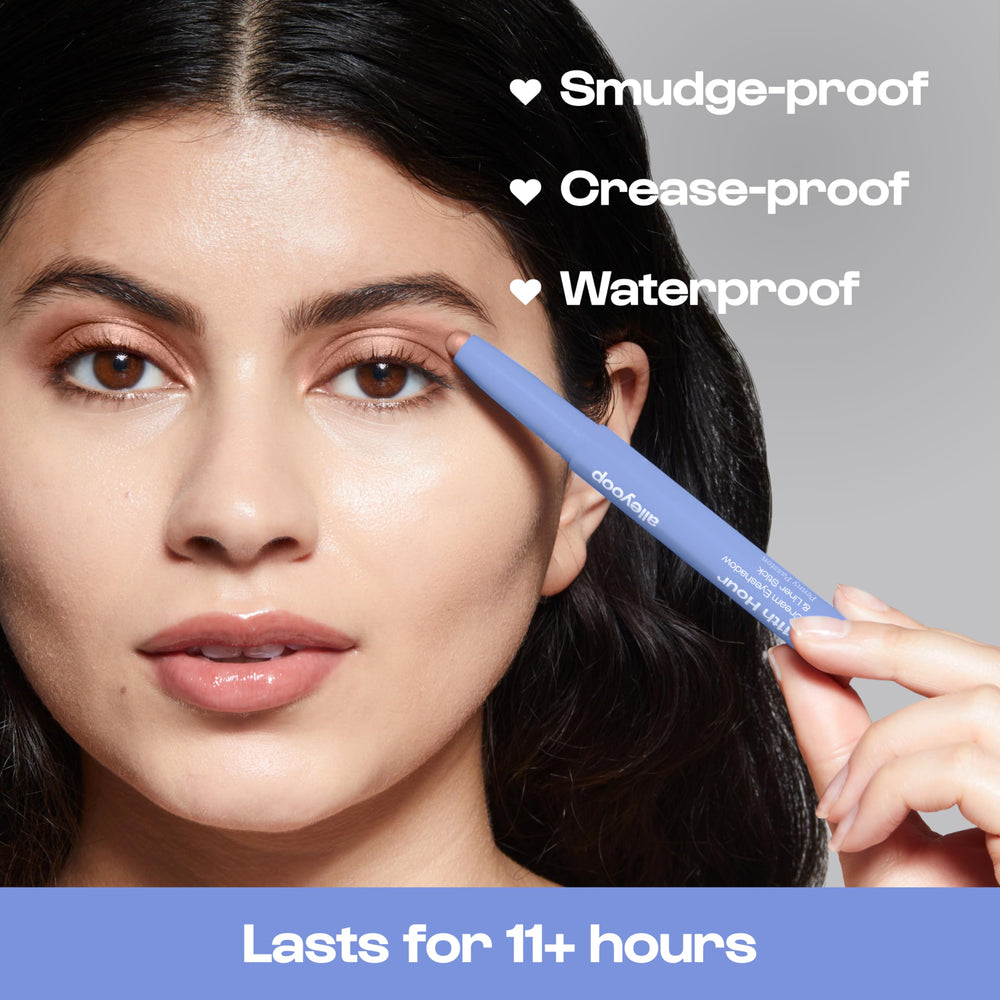ALLEYOOP 11th Hour cream-to-powder transition swatch illustrates seamless blending