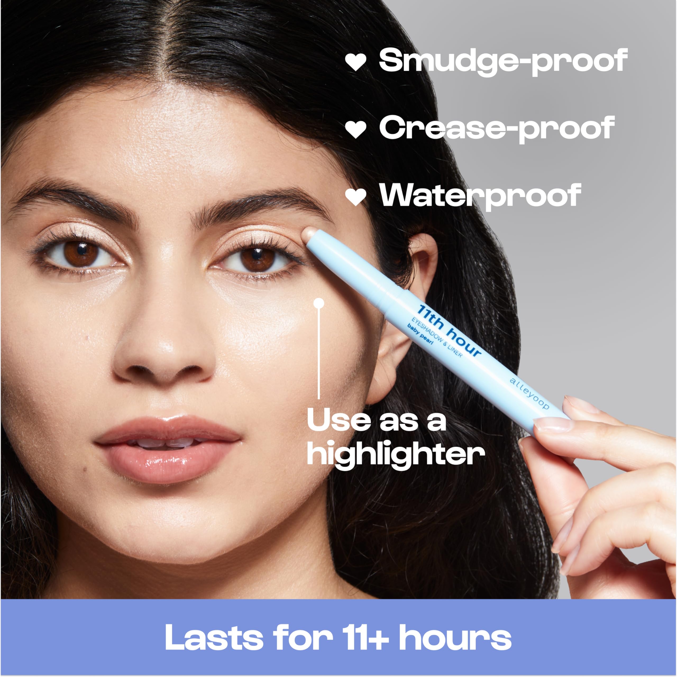 ALLEYOOP 11th Hour vegan, cruelty-free formula shown in soft shimmer finish.