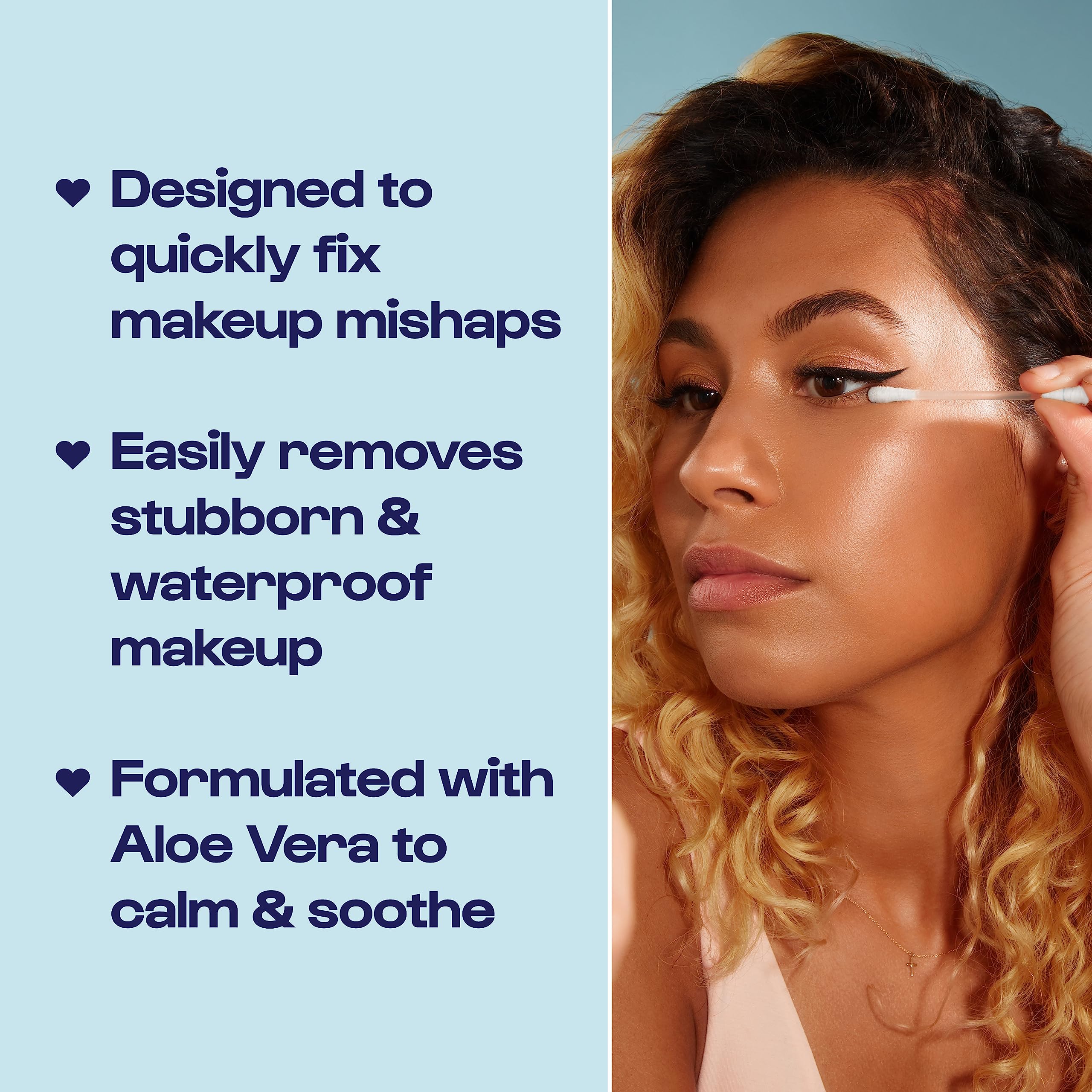 ALLEYOOP cotton swabs precision-detail highlights for clean eyeliner corrections.