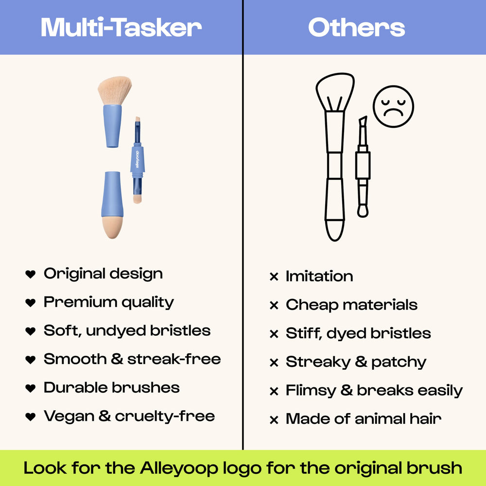 ALLEYOOP Multi-Tasker blending sponge delivers soft, even blending for a flawless finish.