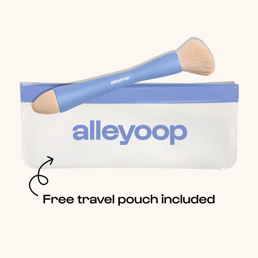 ALLEYOOP Multi-Tasker brow-eyeliner brush supports shaping and precise lining.