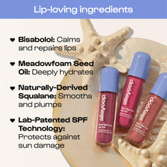 ALLEYOOP Sun Serum Lip Oil SPF 40 Daylight swatches display apricot tint and gloss