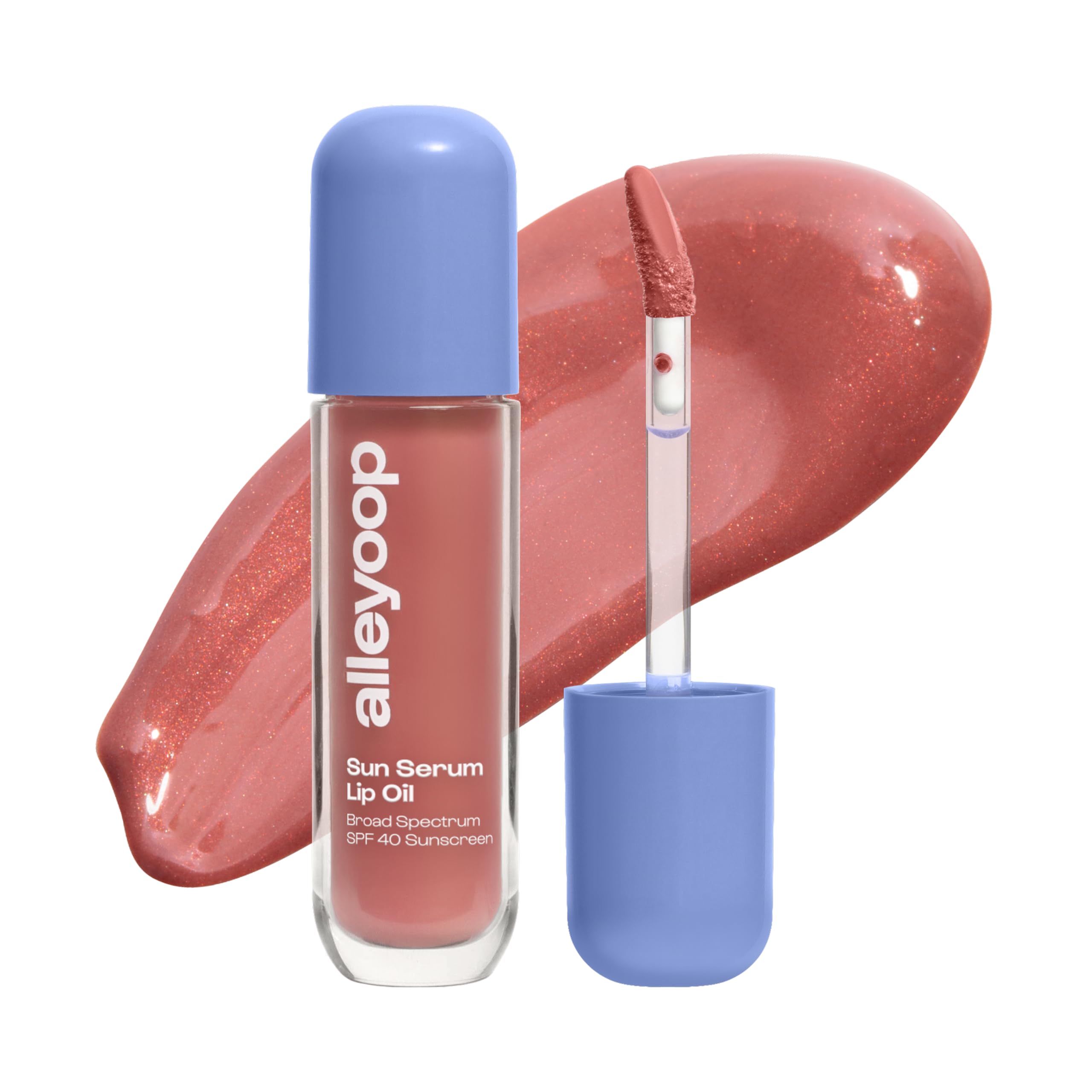 ALLEYOOP Sun Serum Lip Oil SPF 40 bottle application highlights glossy hydration and sun protection