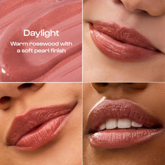 ALLEYOOP Sun Serum Lip Oil SPF 40 Whirlwind swatches reveal vibrant pink moisture