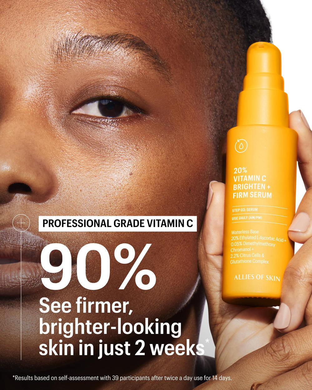 Allies of Skin 20% Vitamin C serum pump demonstrates precise dispensing for consistent dosing.