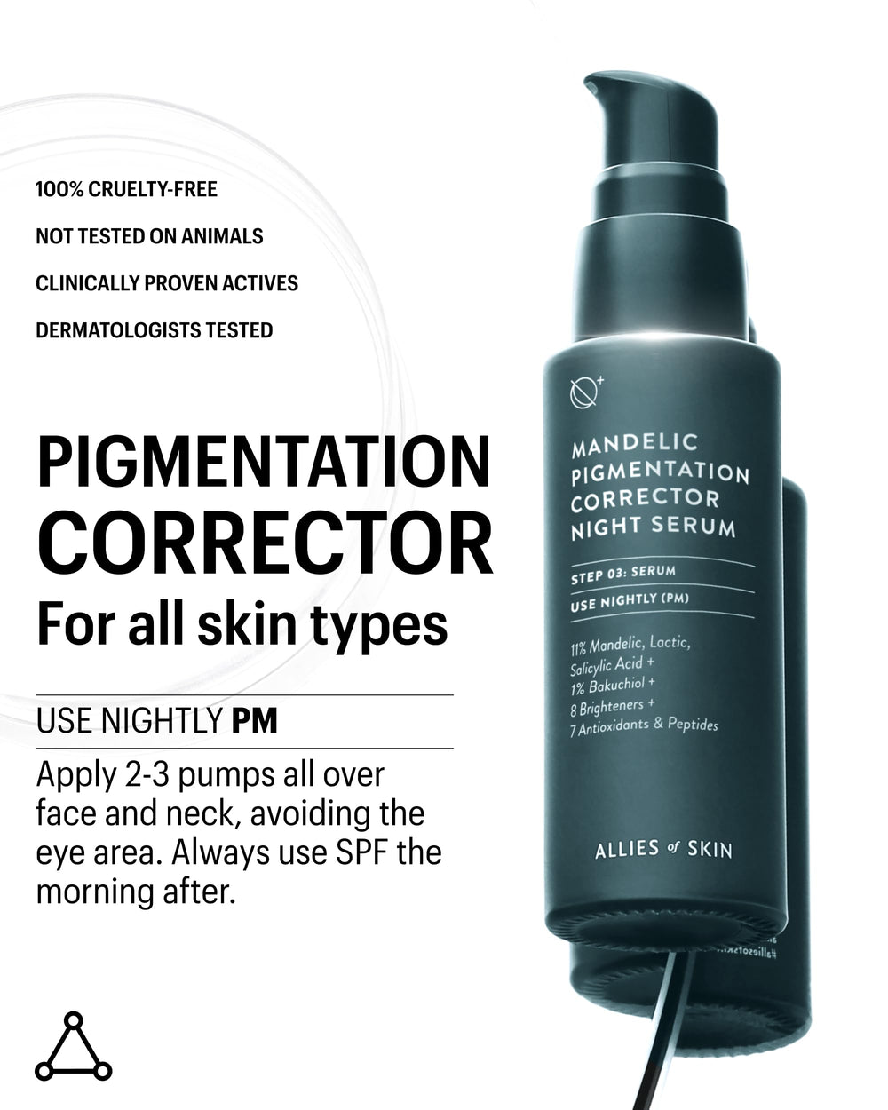 Allies of Skin even-tone shot hints at brighter, more even-looking complexion.