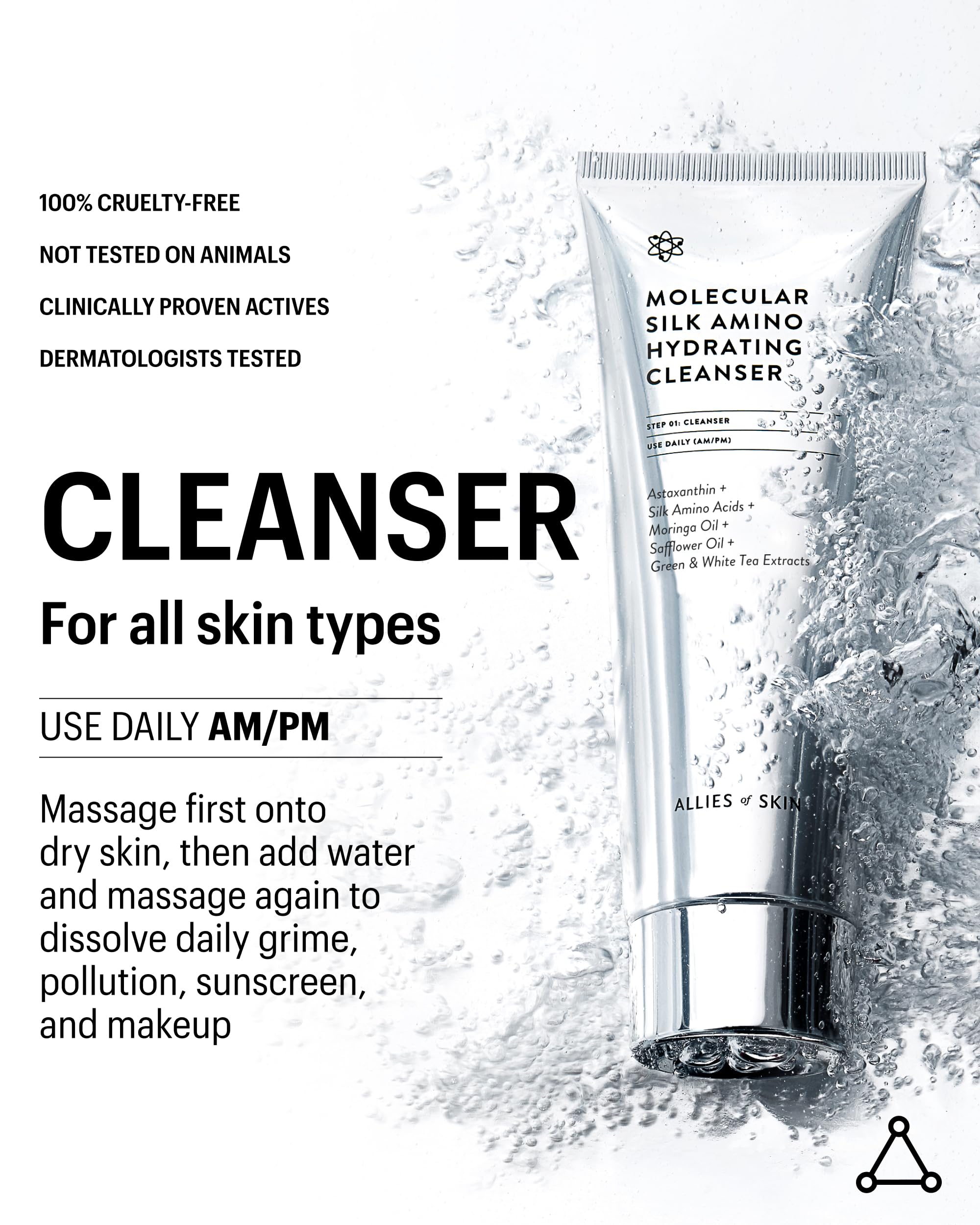 Allies of Skin green and white tea extracts blend close-up for antioxidant cleanse