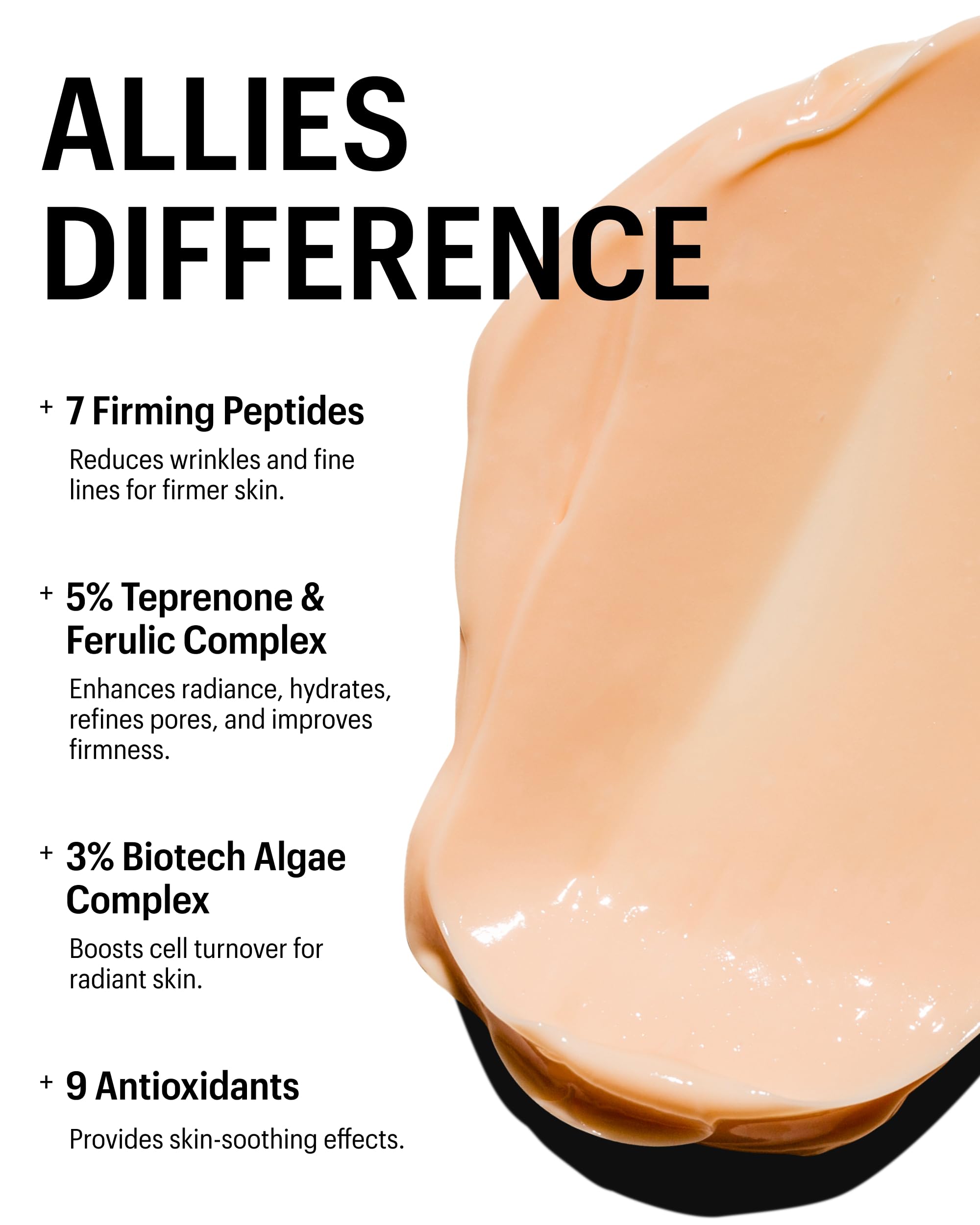 Allies of Skin pump-action image demonstrates easy, controlled application