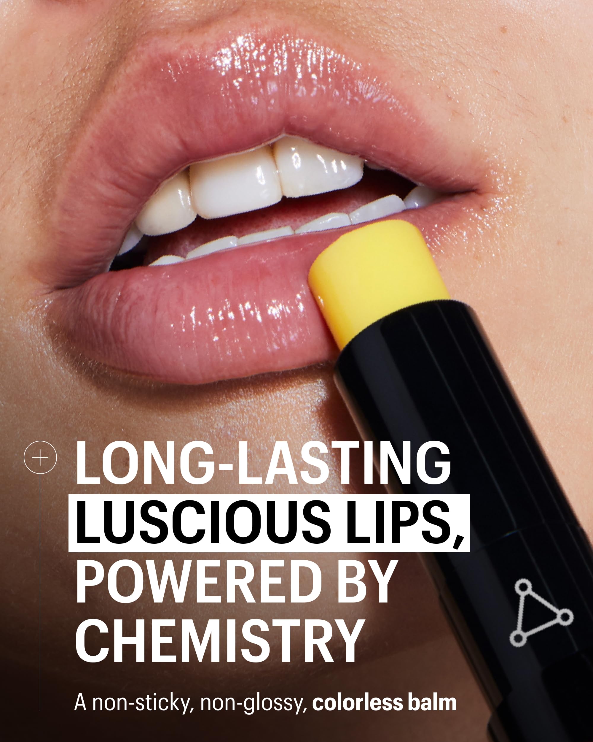 Allies of Skin repair lip balm application swatch demonstrates smooth, juicier-looking lips.