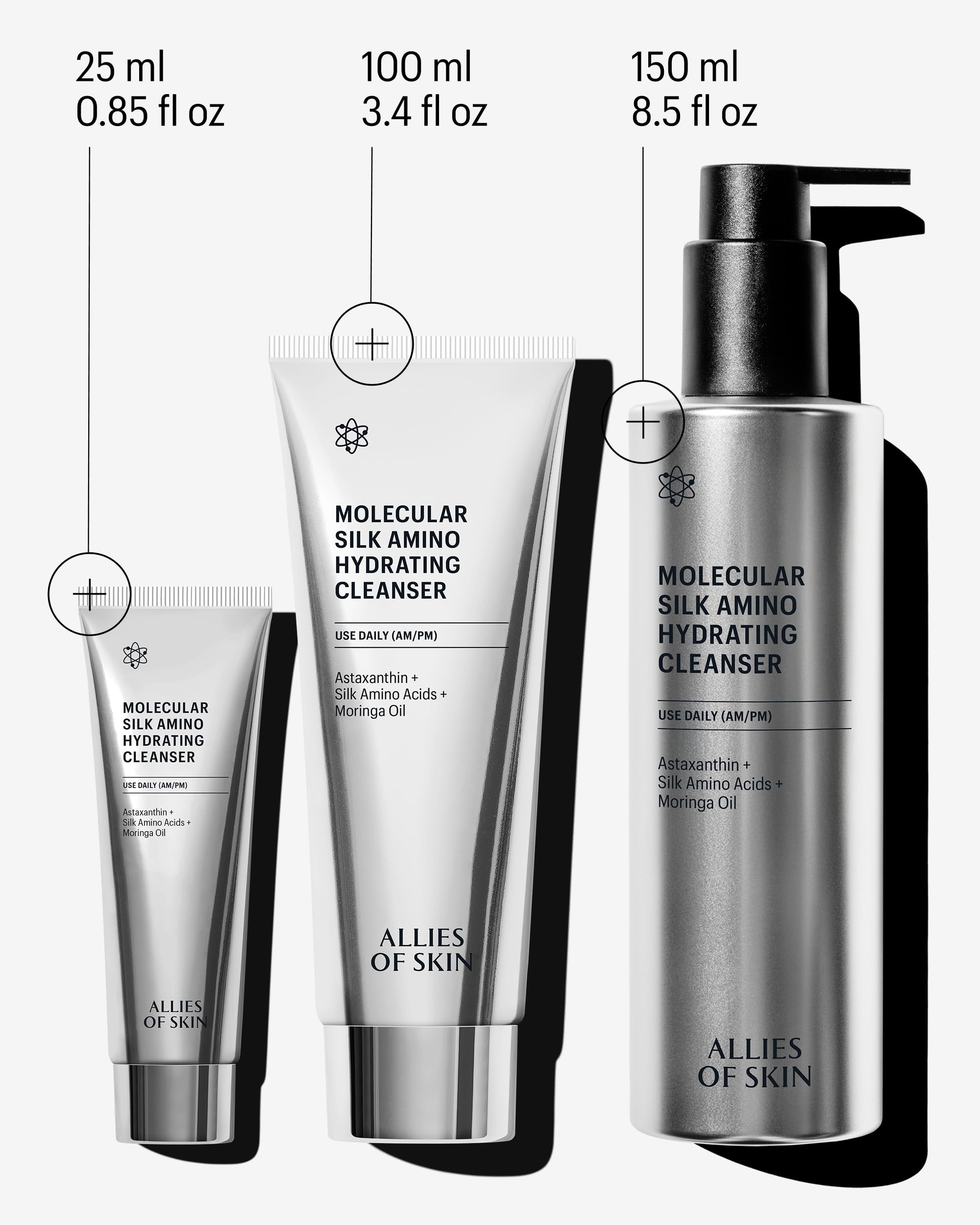 Allies of Skin silk amino acids texture close-up suggesting silk-soft skin