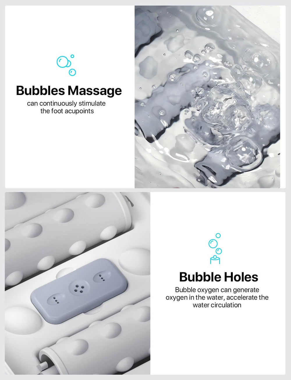 ALLJOY foot spa with timers enables customizable sessions of 10 to 60 minutes.