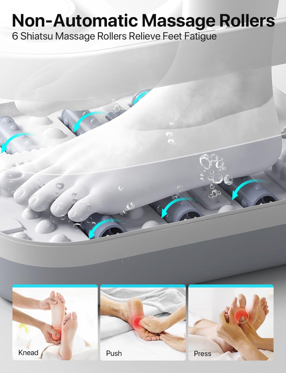 ALLJOY foot spa travel-ready design suits home, dorms, or road trips.