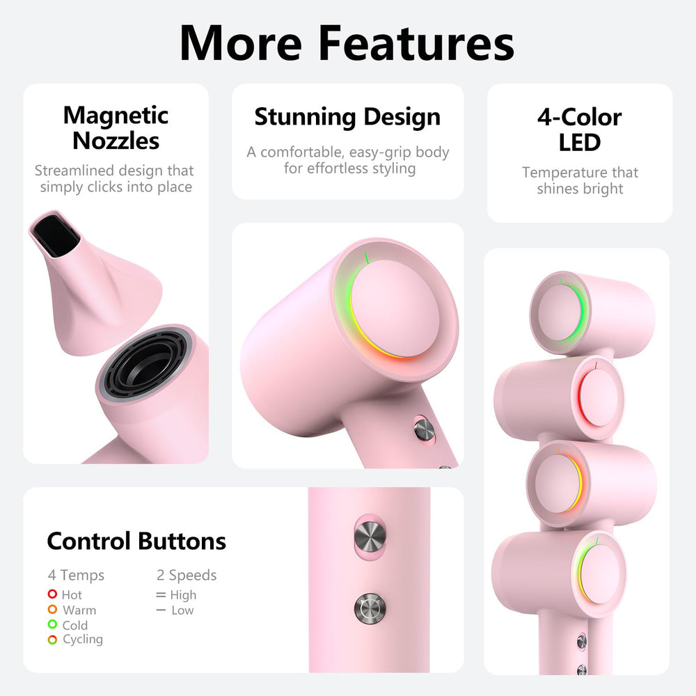 Alloom pink finish adds style while you dry at home.