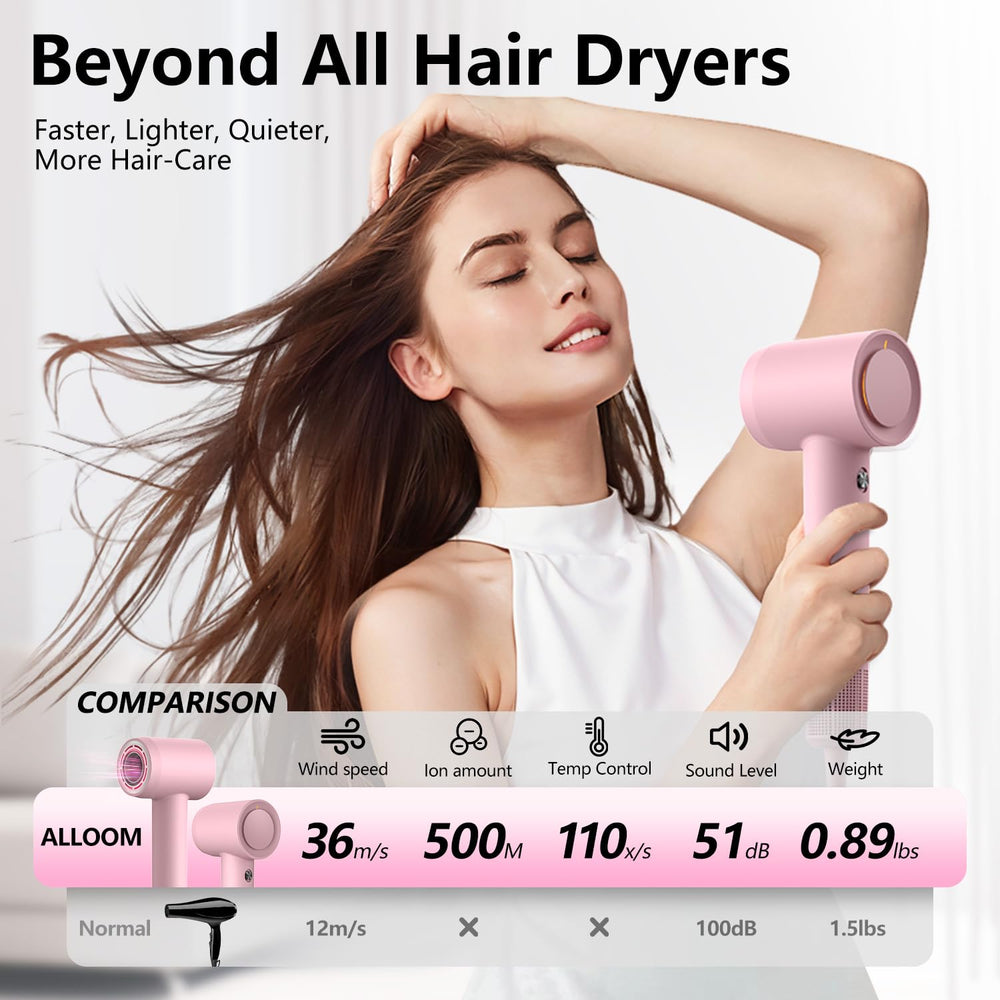 Alloom styling nozzle concentrates airflow for precise smoothing.