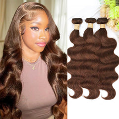 ALLRUN Brazilian virgin hair bundles in body wave, 18-22 inch, ready for fuller styling.