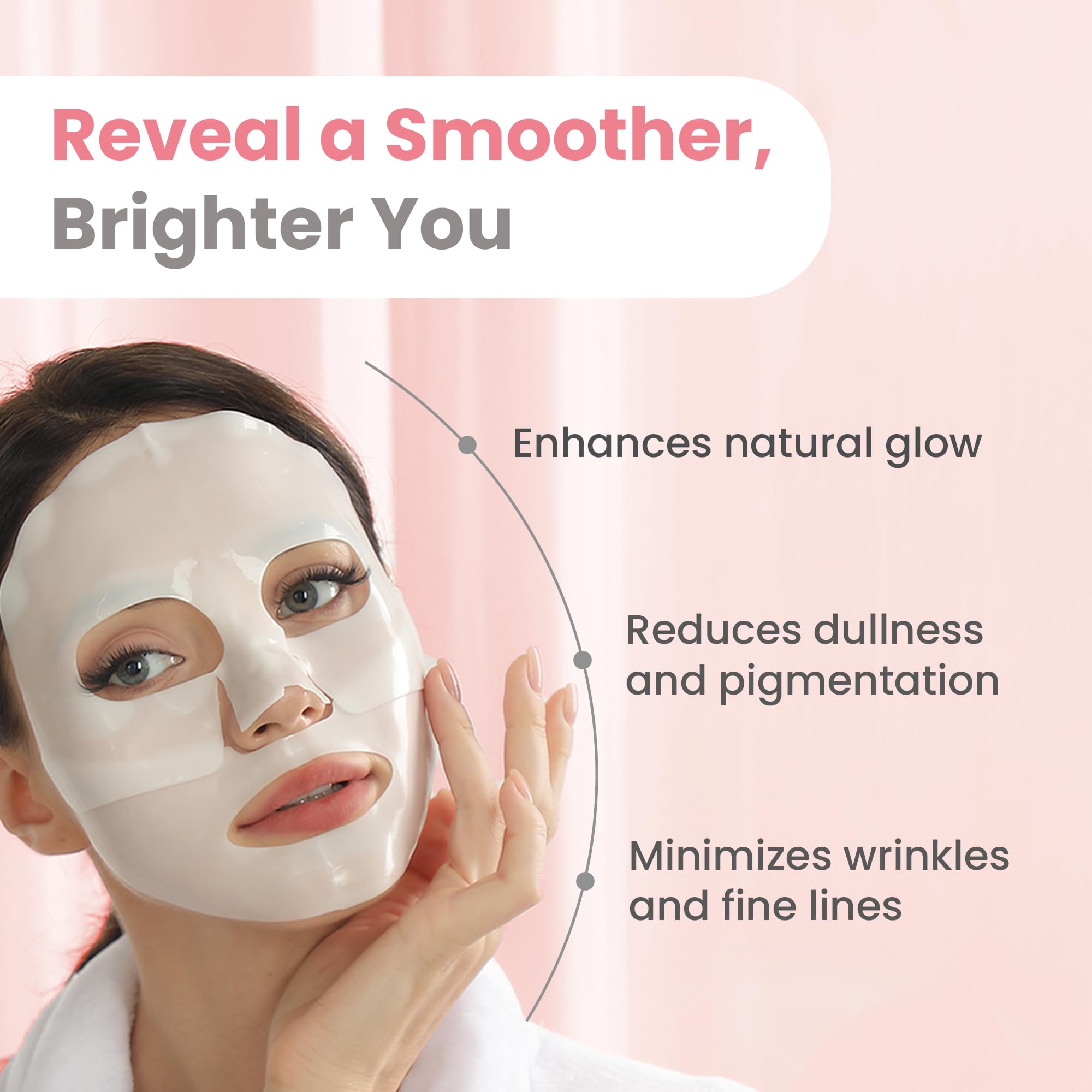 AllSett Health Bio Collagen Face Mask firming glow results illustration.