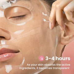 AllSett Health Bio Collagen Face Mask hydration action emphasizes deep moisture.