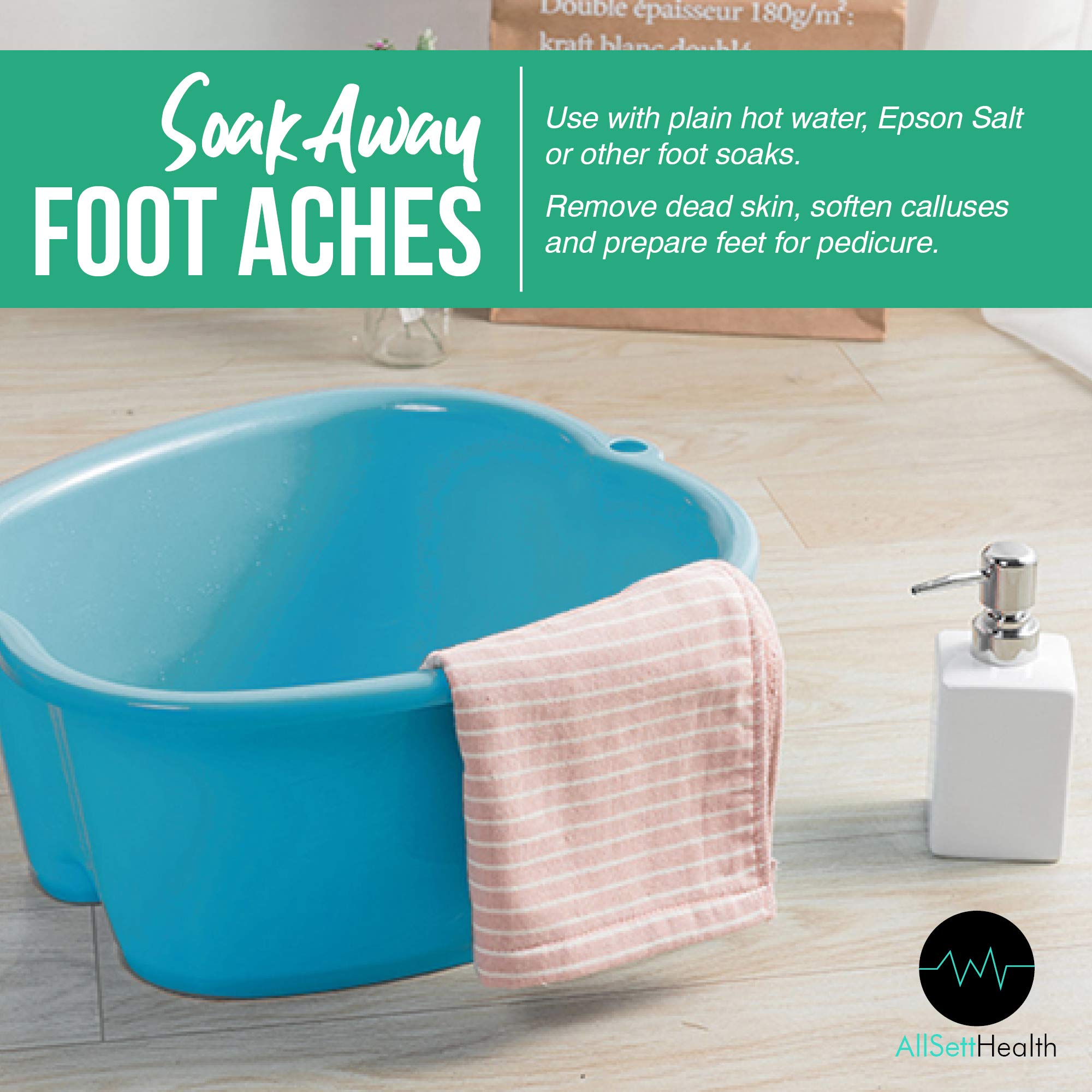 AllSett Health foot soaking basin durable wall closeup indicating sturdy construction