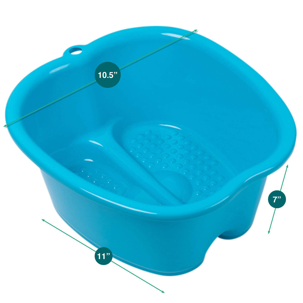 AllSett Health foot soaking basin pedicure prep setup with tools ready for at-home spa