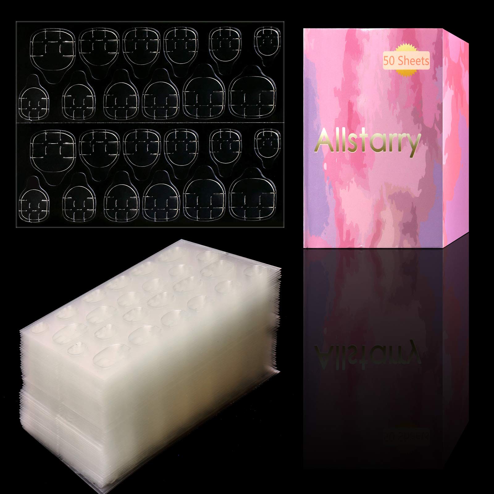 Allstarry adhesive tabs ultrathin clear for easy manicure and long wear