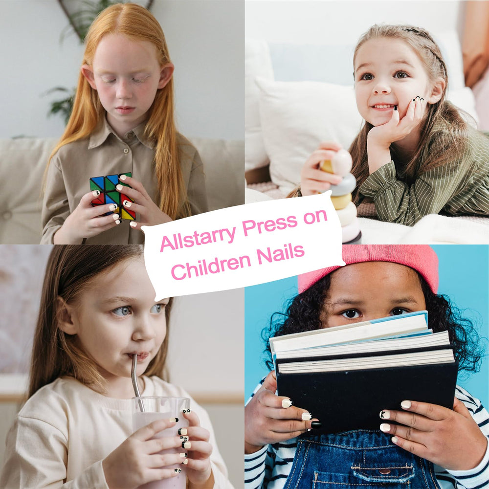 Allstarry easy application on fingers shows quick, glue-free nail styling.