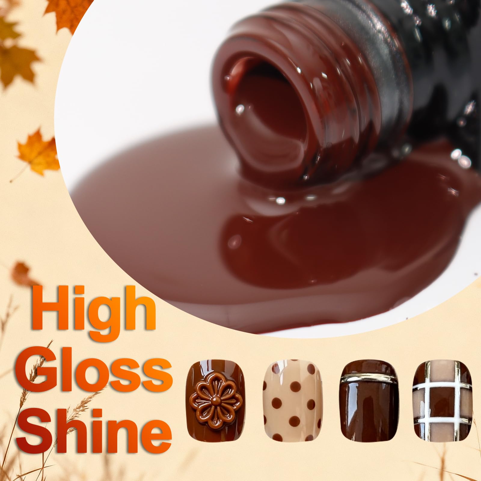 Allstarry gold-brown glitters brighten gel nails with depth and festive shimmer