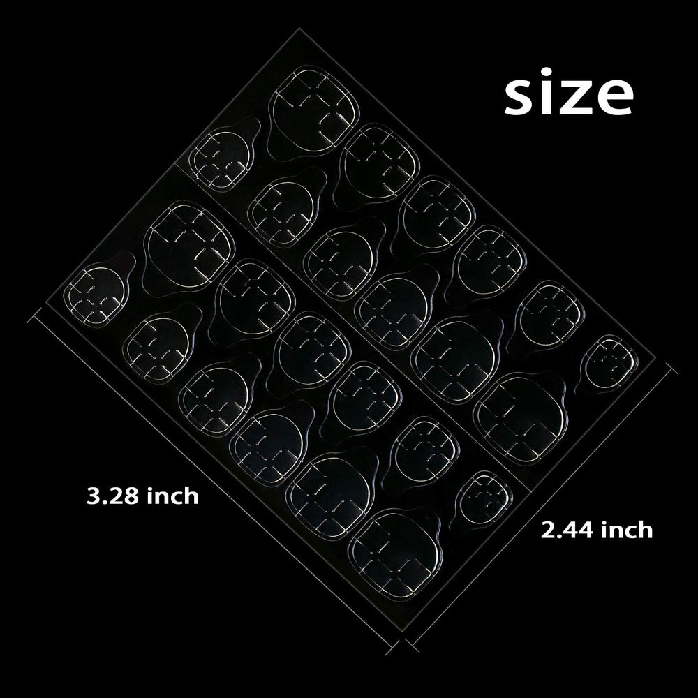 Allstarry jelly nail stickers show 12 sizes for perfect fit