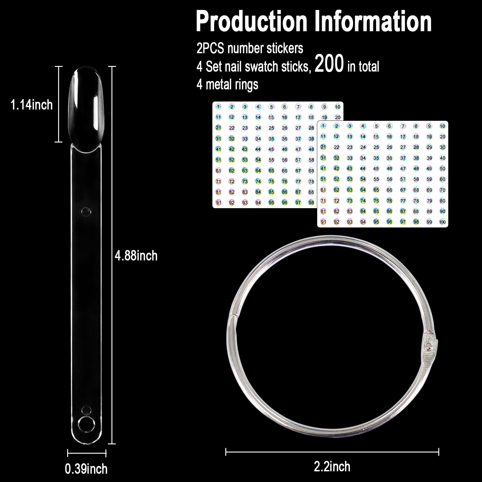 Allstarry nail swatch sticks with numbered tips enable quick color matching
