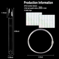 Allstarry nail swatch sticks with numbered tips enable quick color matching